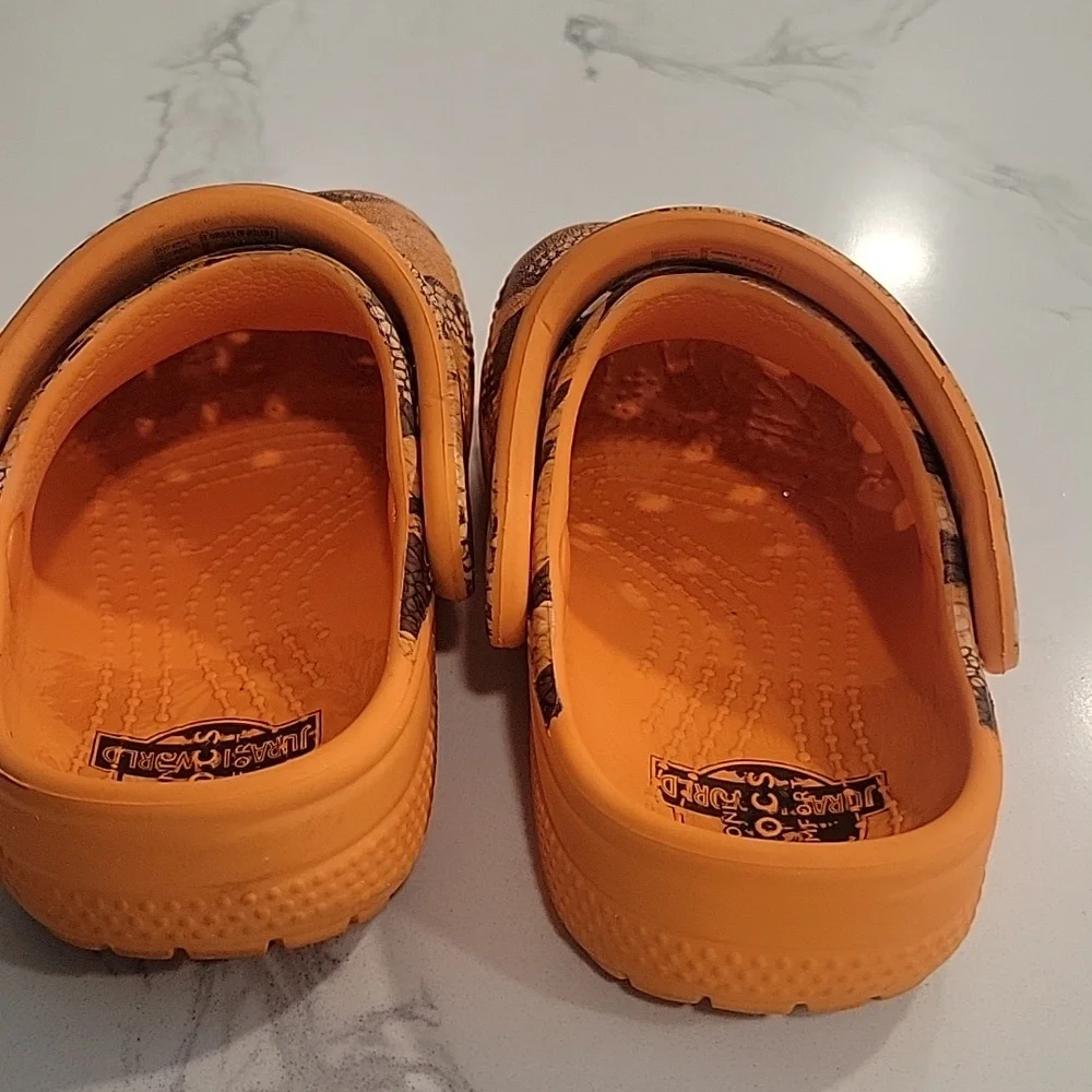 Jurrassic World Crocs Kids  Orange Animal Print Size 7